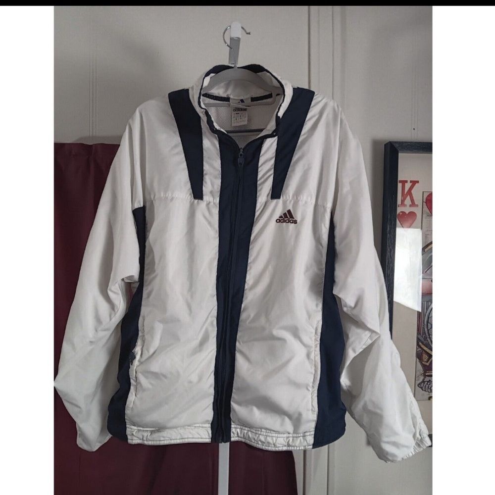 Vintage Adidas Equipment Track Top Jacket Blue/White Tracksuit Size L